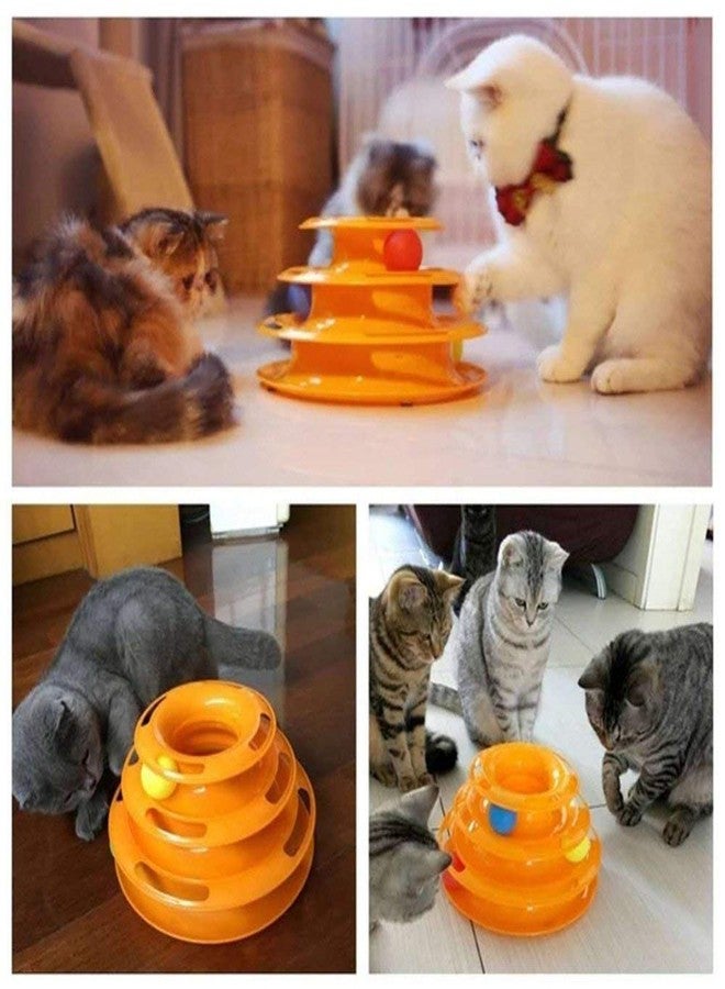 Smart Pups Tower of Tracks Cat Toy with Colourful 3 Layer Wheels - Image 4